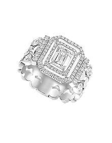 D-Vibes White Gold Diamond Multi-Row Ring