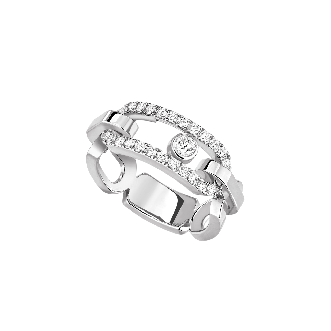 Women Jewellery  MESSIKA, Move Link White Gold Diamond Ring, SKU: 12728-WG | watchphilosophy.co.uk