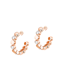 D-Vibes Pink Gold Diamond Mini Hoop Earrings