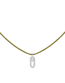 Messika Care(s) Khaki Cord Pave Necklace