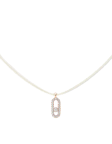 Messika Care(s) Cream Cord Pave Necklace