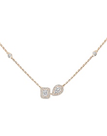 My Twin Toi & Moi Pink Gold Diamond Necklace
