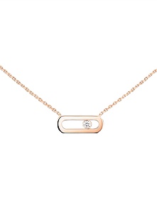 Move Uno Pink Gold Diamond Necklace