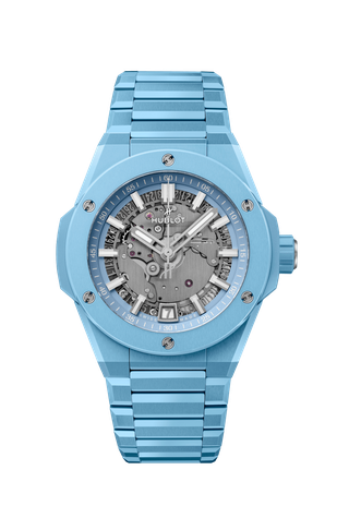 Men's watch / unisex  HUBLOT, Big Bang Integrated Time Only Sky Blue Indigo Ceramic / 40mm, SKU: 456.EX.5120.EX | watchphilosophy.co.uk