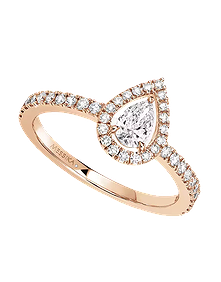 Joy Pear Cut Diamond Pink Gold Ring