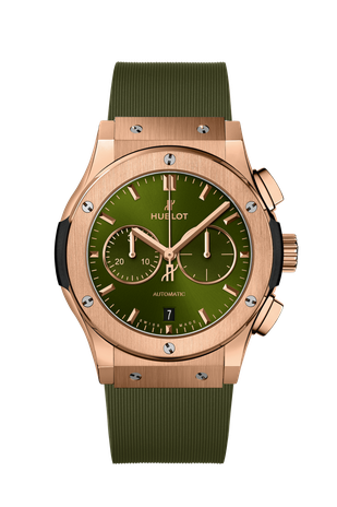 Men's watch / unisex  HUBLOT, Classic Fusion Chronograph King Gold Green  / 42mm, SKU: 541.OX.8980.RX | watchphilosophy.co.uk