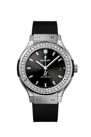 Men's watch / unisex  HUBLOT, Classic Fusion Titanium Diamonds / 38mm, SKU: 565.NX.1470.RX.1204 | watchphilosophy.co.uk