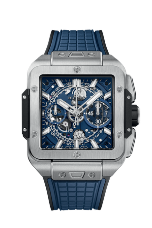 Men's watch / unisex  HUBLOT, Square Bang Unico Titanium Blue / 42mm, SKU: 821.NX.5170.RX | watchphilosophy.co.uk