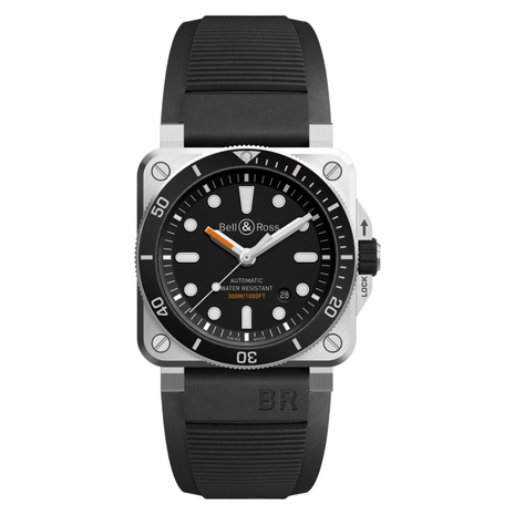 Men's watch / unisex  BELL & ROSS, BR 03-92 Diver / 42mm, SKU: BR0392-D-BL-ST/SRB | watchphilosophy.co.uk