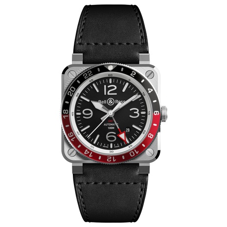 Men's watch / unisex  BELL & ROSS, BR 03-93 GMT / 42mm, SKU: BR0393-BL-ST/SCA | watchphilosophy.co.uk