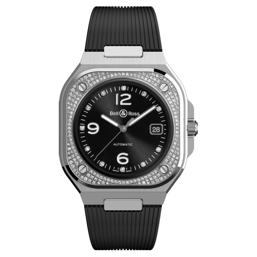 Men's watch / unisex  BELL & ROSS, BR 05 Diamond / 40mm, SKU: BR05A-BL-STFLD/SRB | watchphilosophy.co.uk