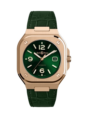 Men's watch / unisex  BELL & ROSS, BR 05 Green Gold / 40mm, SKU: BR05A-GN-PG/SCR | watchphilosophy.co.uk