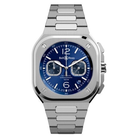 Men's watch / unisex  BELL & ROSS, BR 05 Chrono Blue Steel / 42mm, SKU: BR05C-BLU-ST/SST | watchphilosophy.co.uk