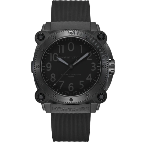 Men's watch / unisex  HAMILTON, Khaki Navy BeLOWZERO Auto Titanium / 46mm, SKU: H78505330 | watchphilosophy.co.uk