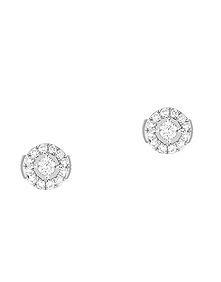 Joy Round Diamonds PM White Gold Earrings