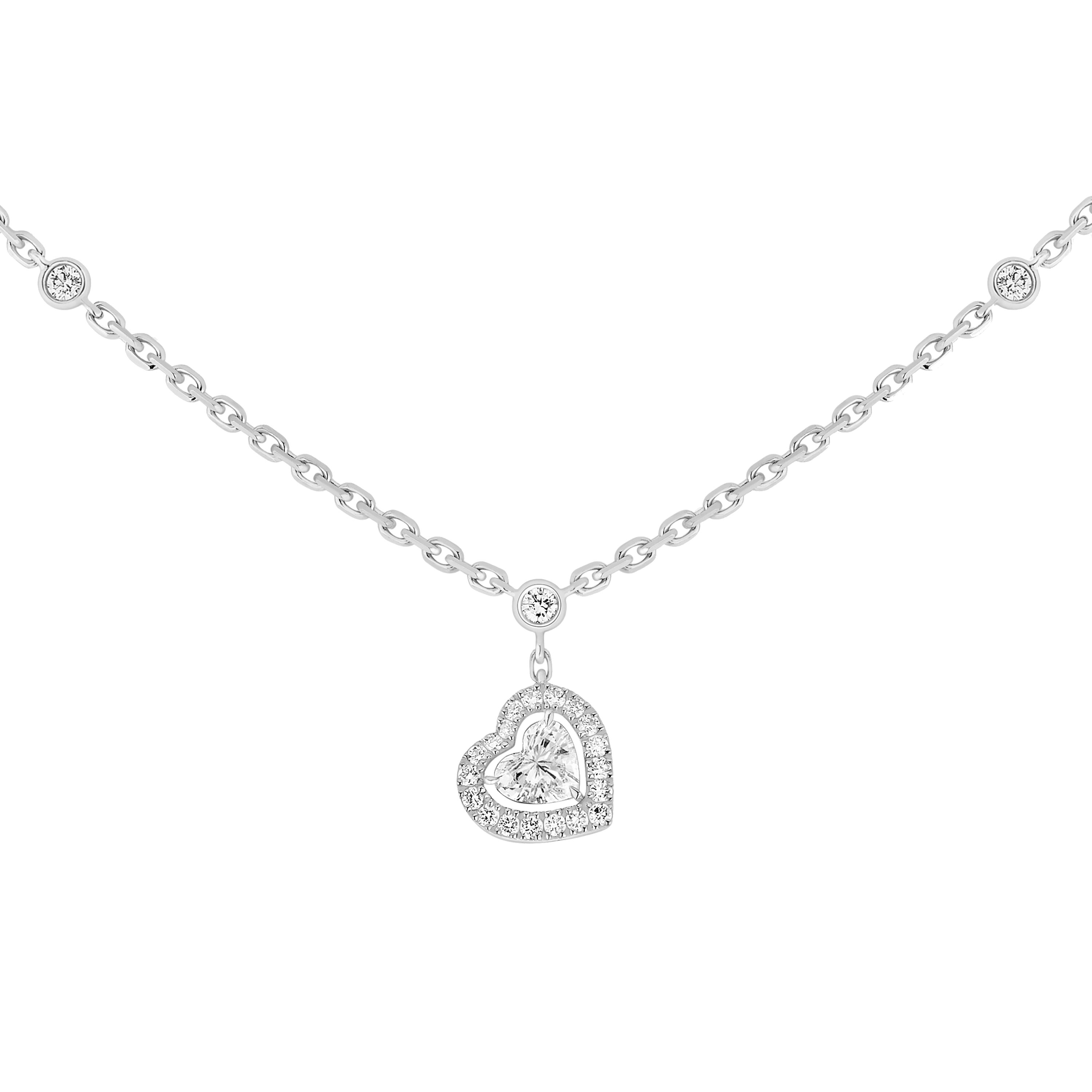 Women Jewellery  MESSIKA, Joy Cœur 0.15ct Diamond White Gold Necklace, SKU: 11437-WG | watchphilosophy.co.uk