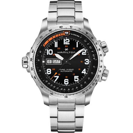 Men's watch / unisex  HAMILTON, Khaki Aviation X-Wind Day Date Auto / 45mm, SKU: H77755133 | watchphilosophy.co.uk
