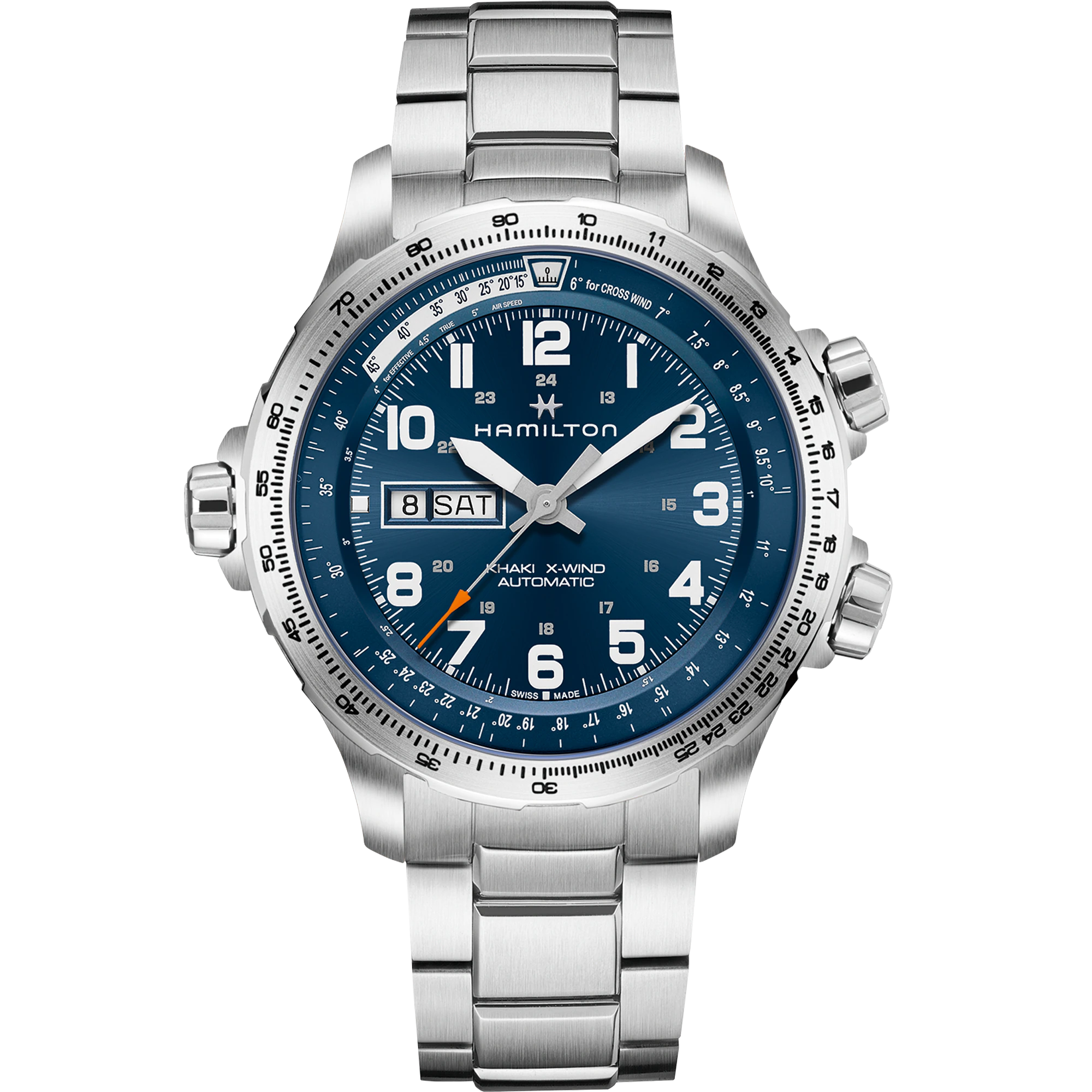 Men's watch / unisex  HAMILTON, Khaki Aviation X-Wind Day Date Auto / 45mm, SKU: H77765141 | watchphilosophy.co.uk
