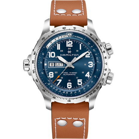 Men's watch / unisex  HAMILTON, Khaki Aviation X-Wind Day Date Auto / 45mm, SKU: H77765541 | watchphilosophy.co.uk