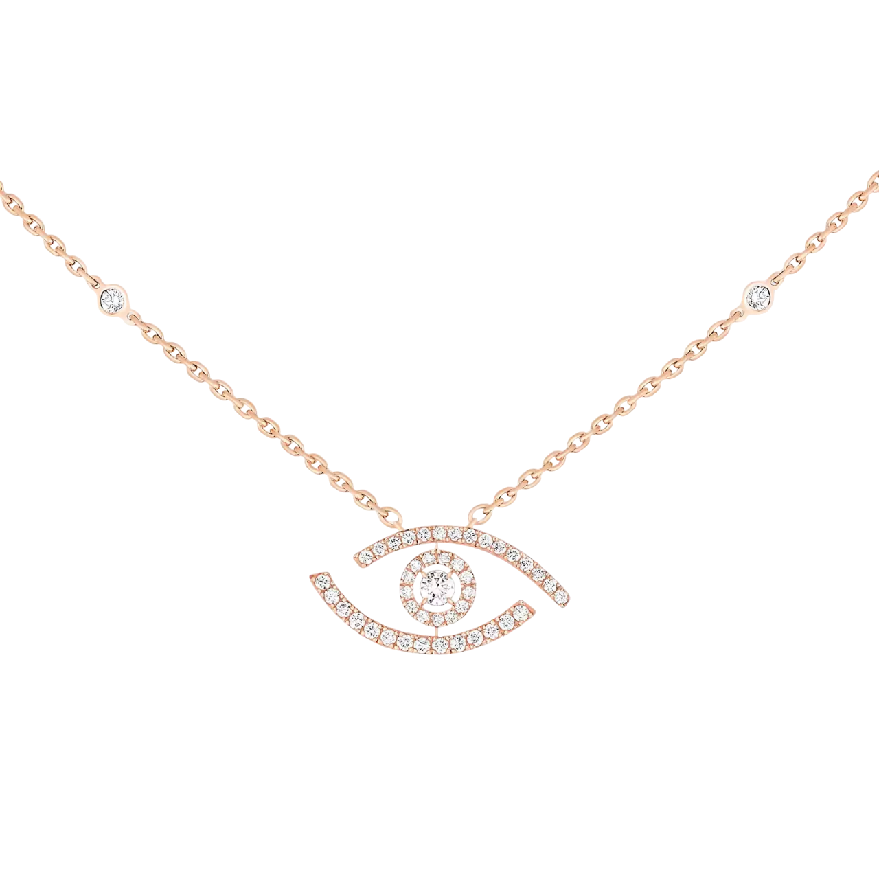 Women Jewellery  MESSIKA, Lucky Eye Pave Necklace, SKU: 07525-PG | watchphilosophy.co.uk