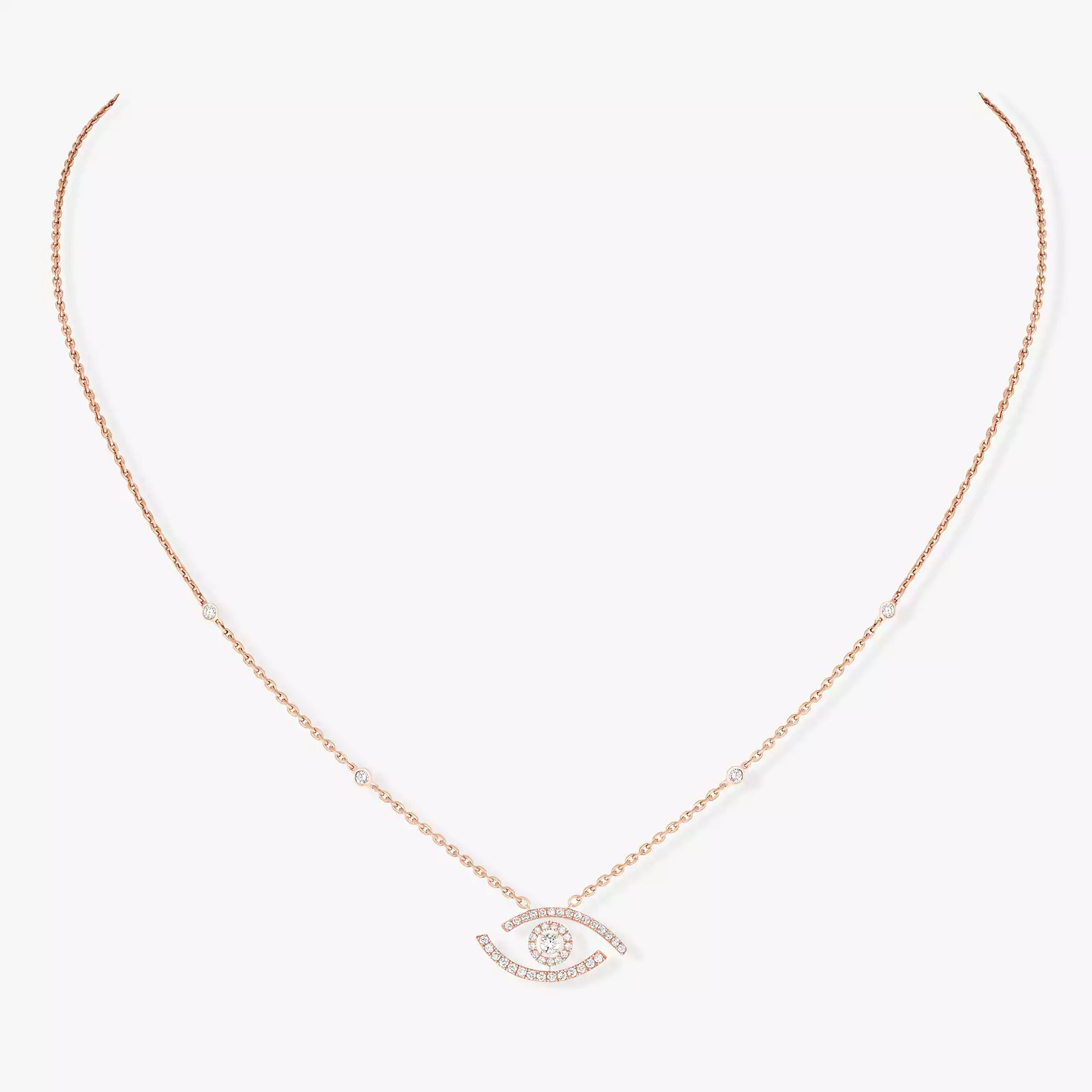 Women Jewellery  MESSIKA, Lucky Eye Pave Necklace, SKU: 07525-PG | watchphilosophy.co.uk