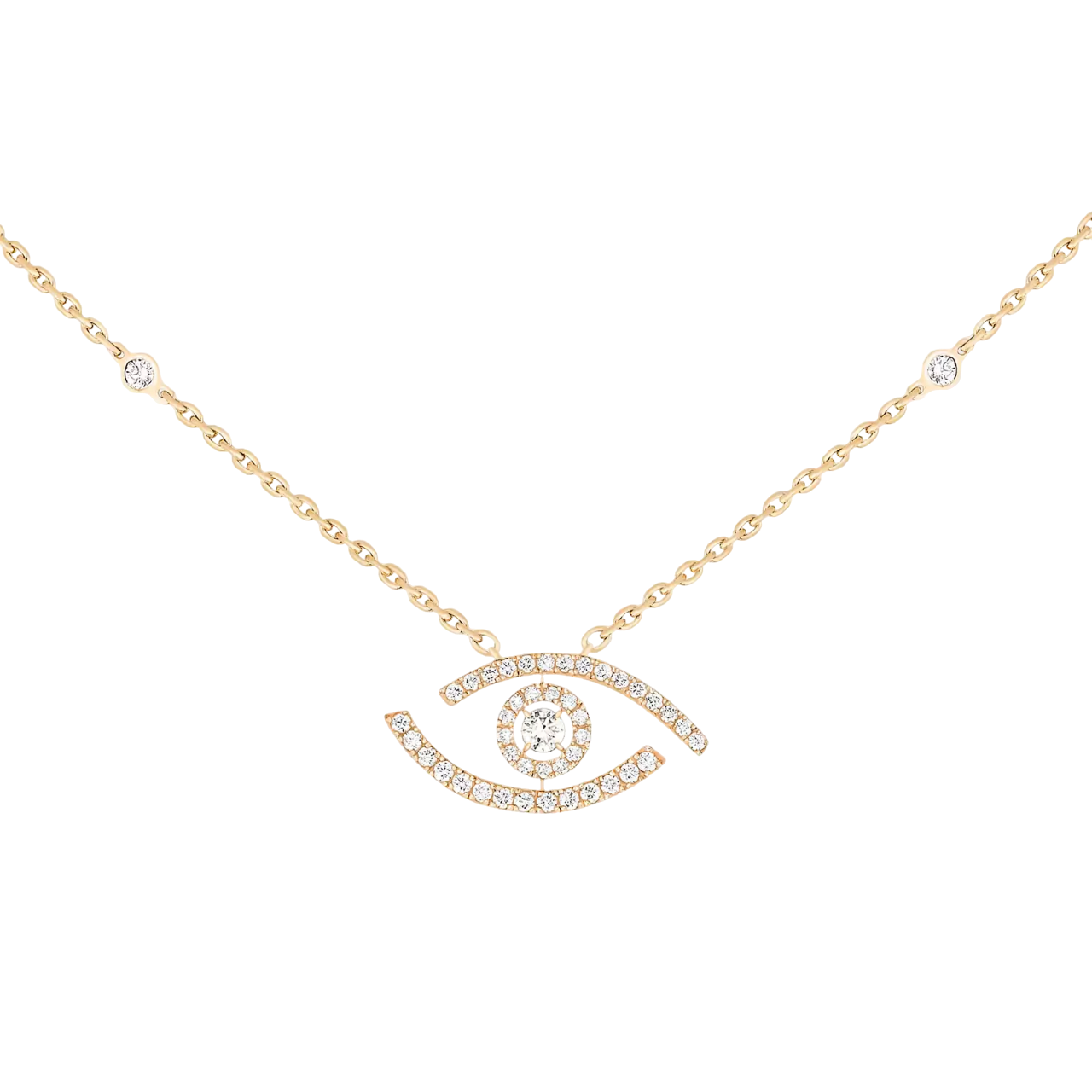 Women Jewellery  MESSIKA, Lucky Eye Pave Necklace, SKU: 07525-YG | watchphilosophy.co.uk