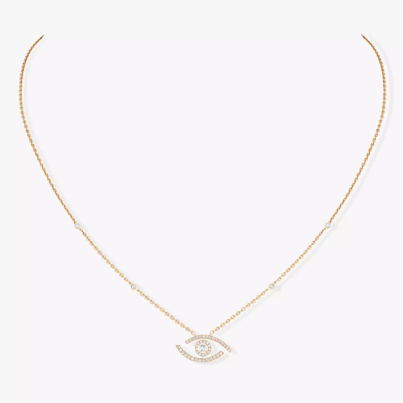 Women Jewellery  MESSIKA, Lucky Eye Pave Necklace, SKU: 07525-YG | watchphilosophy.co.uk