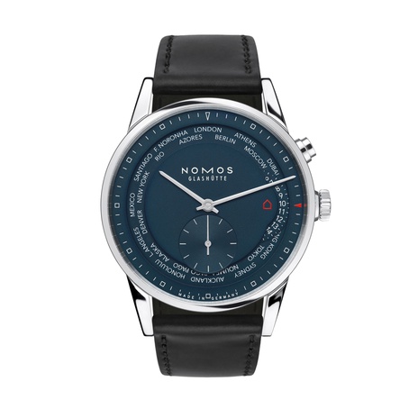 Men's watch / unisex NOMOS GLASHÜTTE, Zurich World Time Midnight Blue / 39.90mm, SKU: 807 | watchphilosophy.co.uk