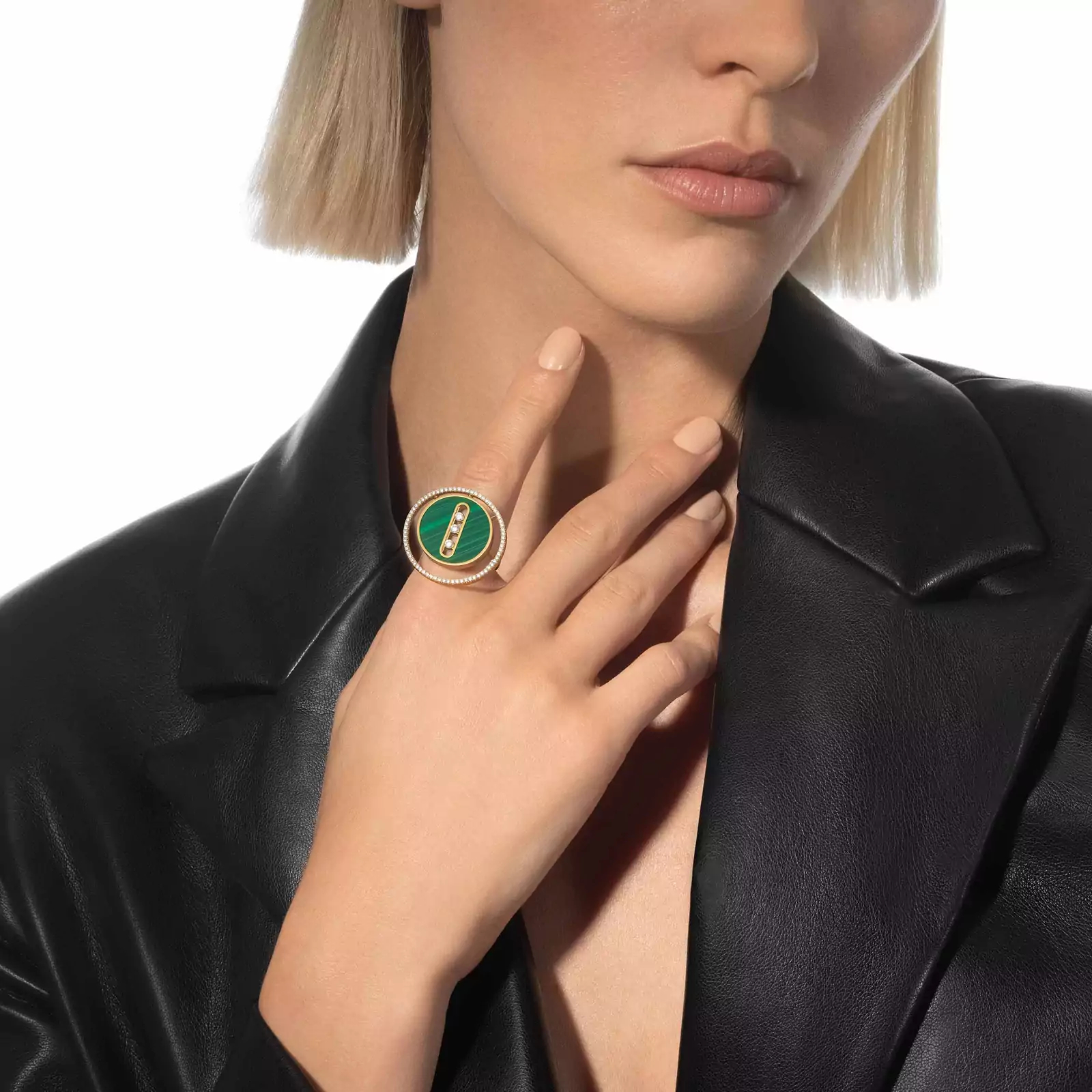 Women Jewellery  MESSIKA, Lucky Move Malachite Ring LM, SKU: 11274-YG | watchphilosophy.co.uk