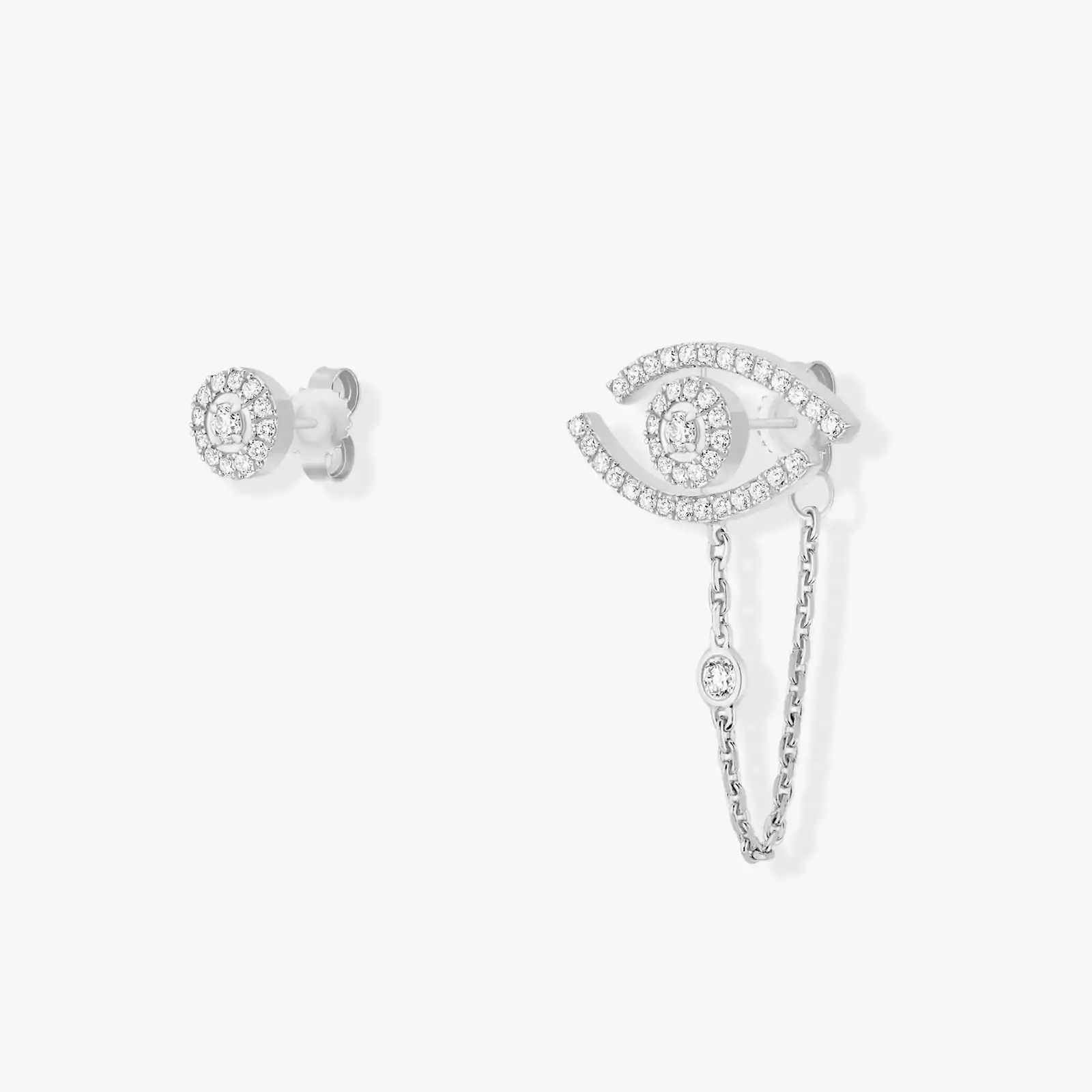 Women Jewellery  MESSIKA, Lucky Eye Pave Jewelry Earrings, SKU: 11349-WG | watchphilosophy.co.uk