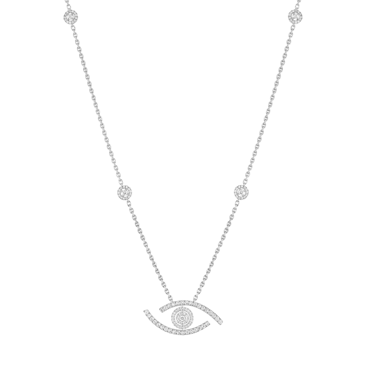 Women Jewellery  MESSIKA, Lucky Eye Pave Necklace, SKU: 11570-WG | watchphilosophy.co.uk