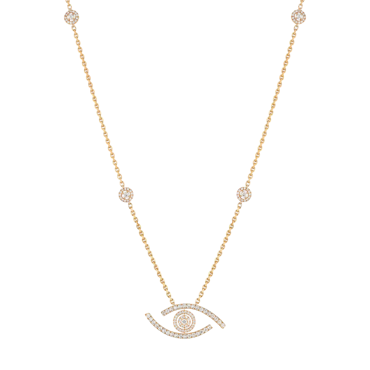 Women Jewellery  MESSIKA, Lucky Eye Pave Necklace, SKU: 11570-YG | watchphilosophy.co.uk