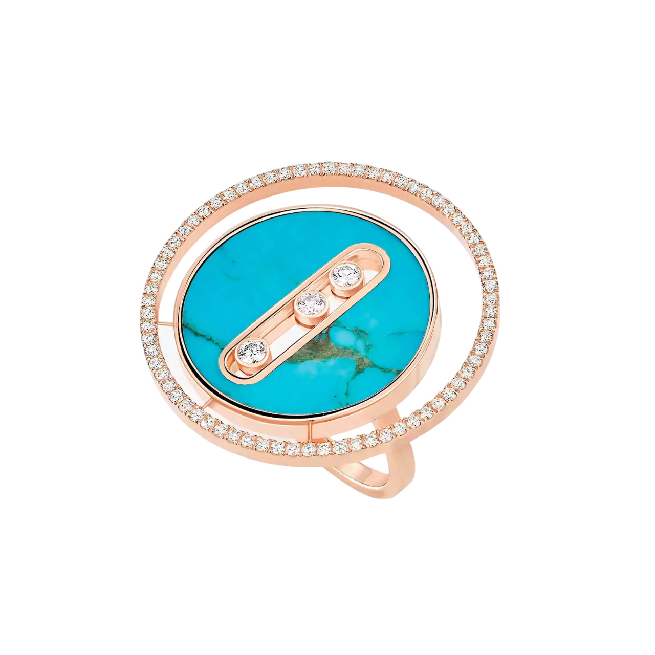 Women Jewellery  MESSIKA, Lucky Move Turquoise Ring LM, SKU: 11721-PG | watchphilosophy.co.uk