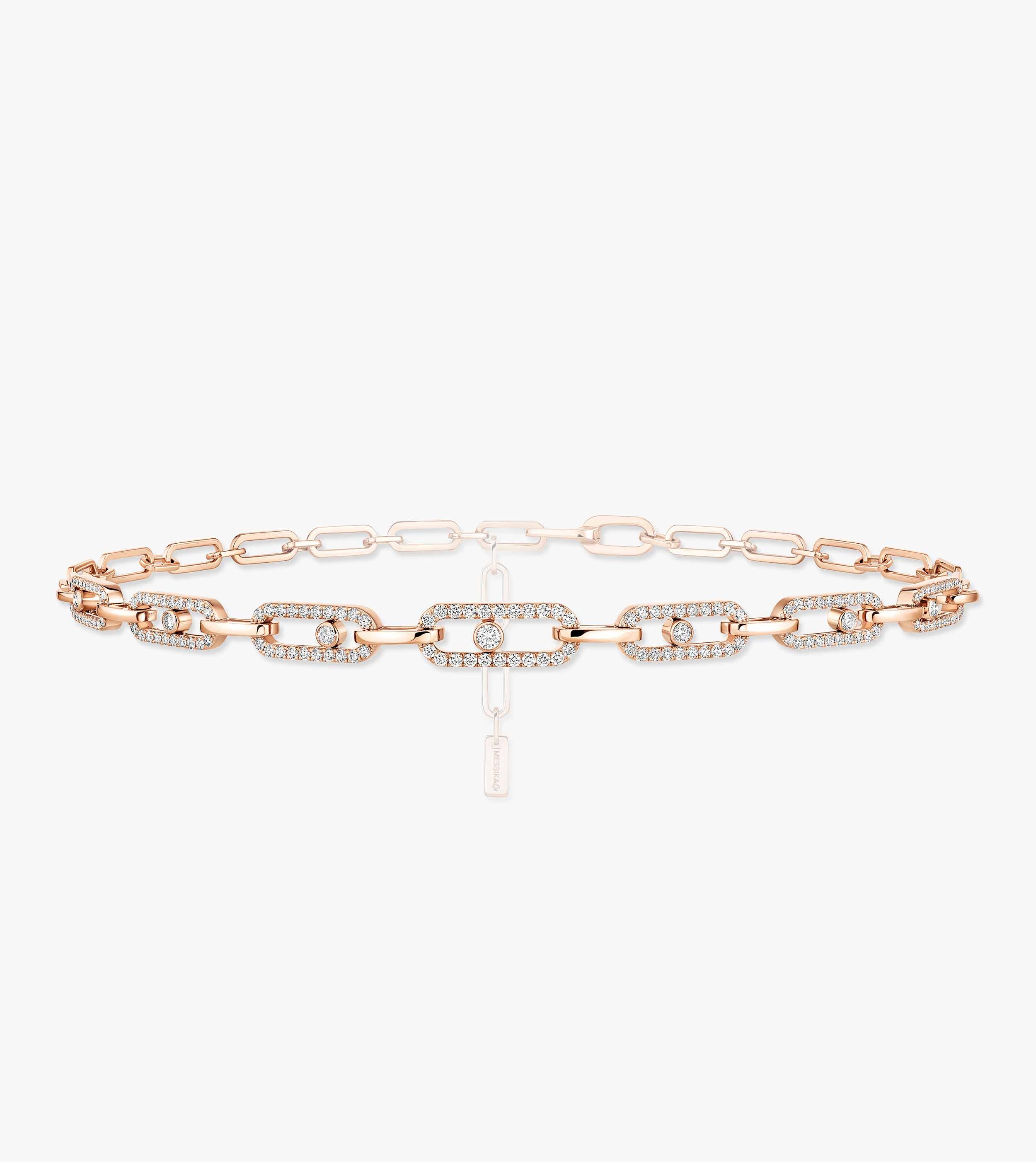 Women Jewellery  MESSIKA, Move Link Multi Choker Pink Gold Diamond Necklace, SKU: 12010-PG | watchphilosophy.co.uk