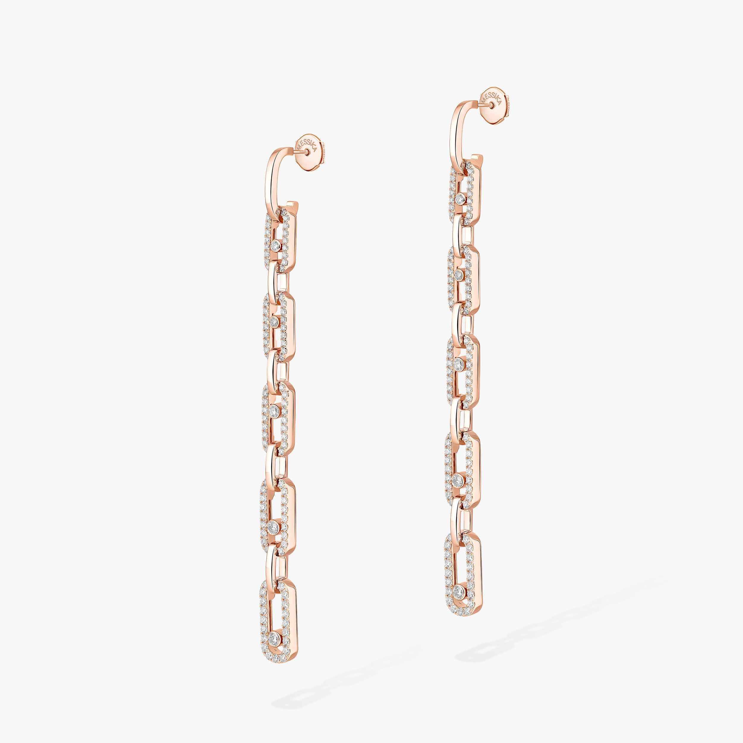 Women Jewellery  MESSIKA, Move Link Multi Pendants Pink Gold Diamond Earrings, SKU: 12011-PG | watchphilosophy.co.uk
