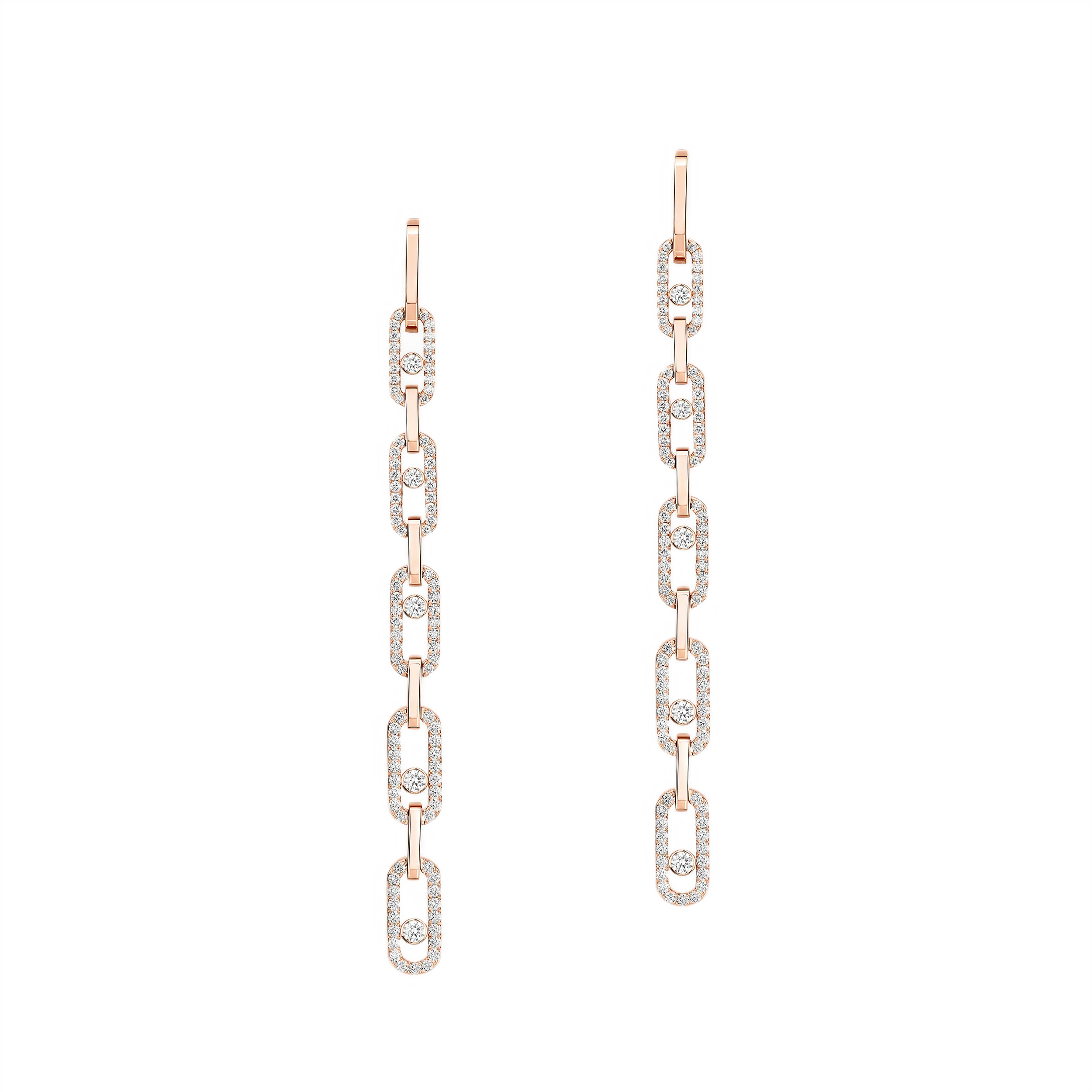 Women Jewellery  MESSIKA, Move Link Multi Pendants Pink Gold Diamond Earrings, SKU: 12011-PG | watchphilosophy.co.uk