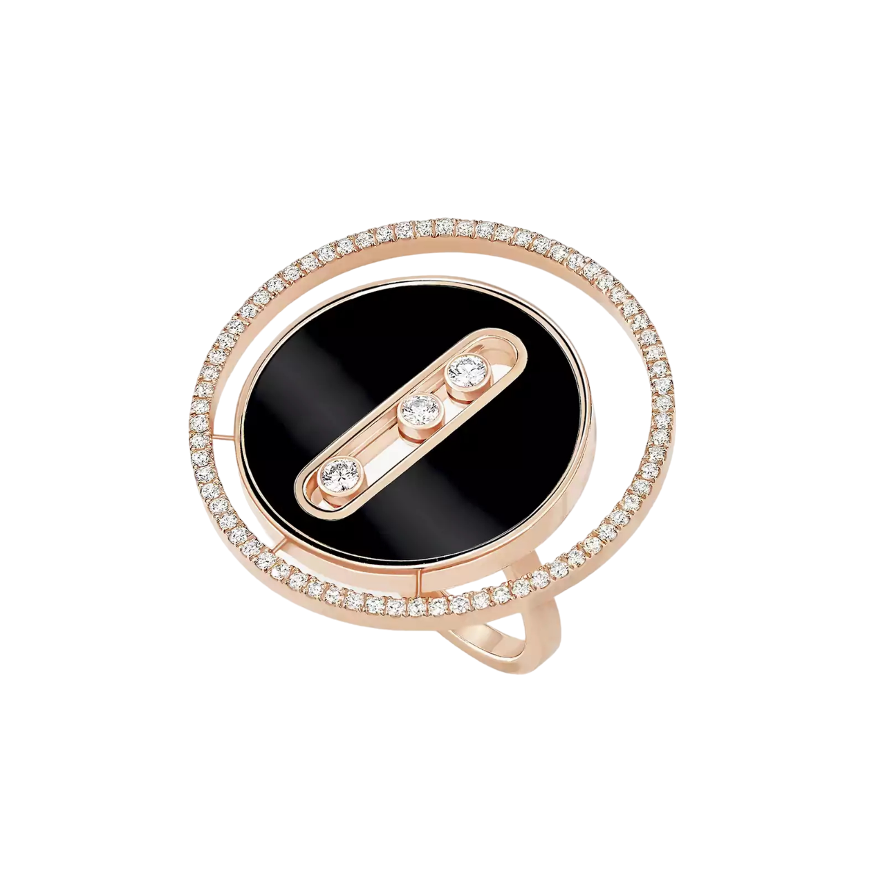 Women Jewellery  MESSIKA, Lucky Move Onyx Ring LM, SKU: 12323-PG | watchphilosophy.co.uk