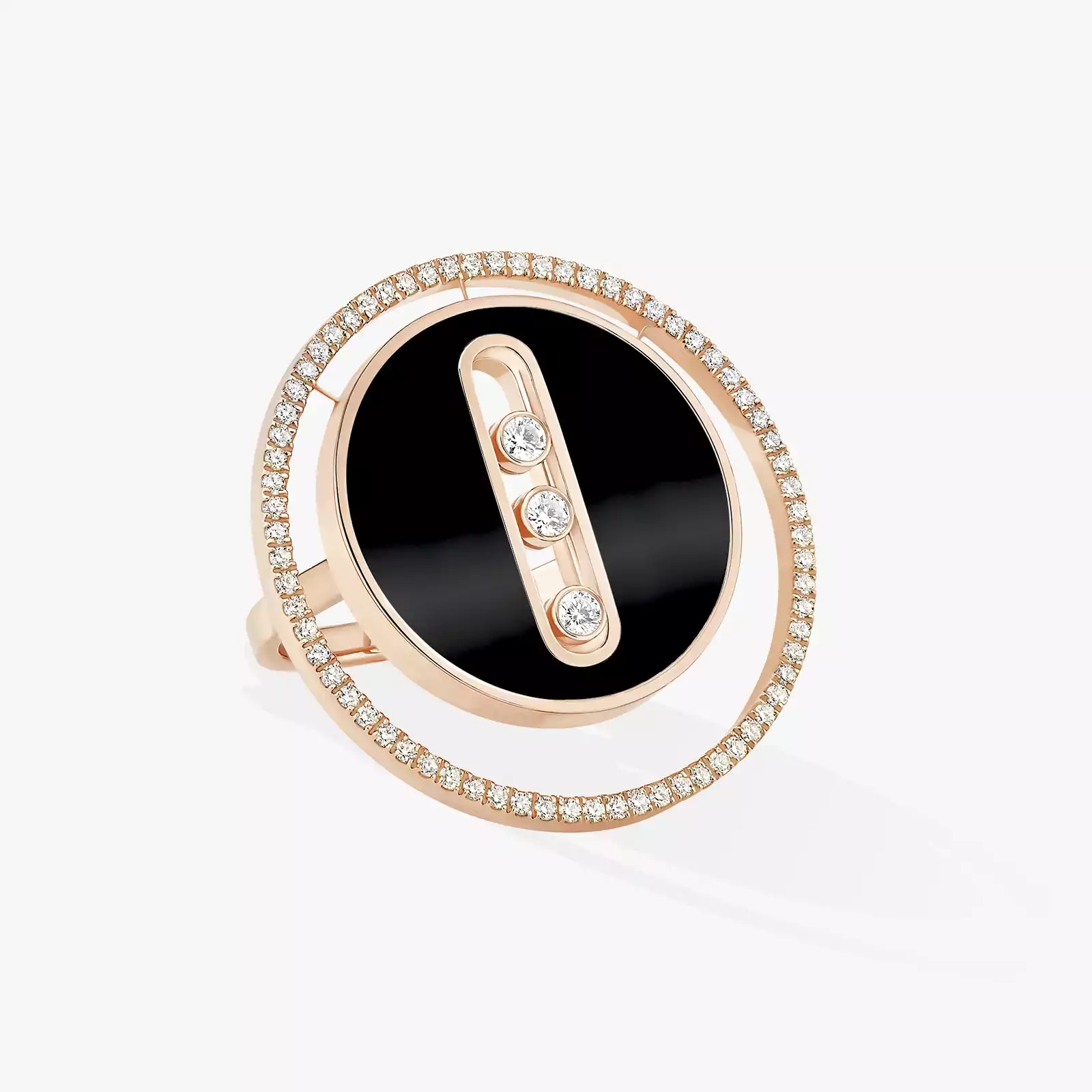 Women Jewellery  MESSIKA, Lucky Move Onyx Ring LM, SKU: 12323-PG | watchphilosophy.co.uk