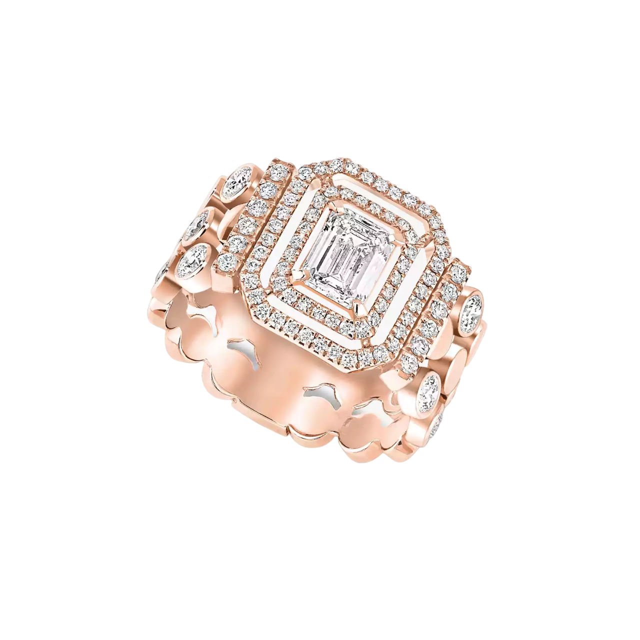 Women Jewellery  MESSIKA, D-Vibes Pink Gold Diamond Multi-Row Ring, SKU: 12445-PG | watchphilosophy.co.uk