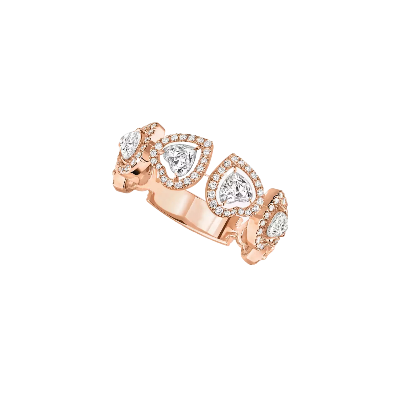 Women Jewellery  MESSIKA, Joy Cœur Multi Diamond Pink Gold Wedding Ring, SKU: 12471-PG | watchphilosophy.co.uk