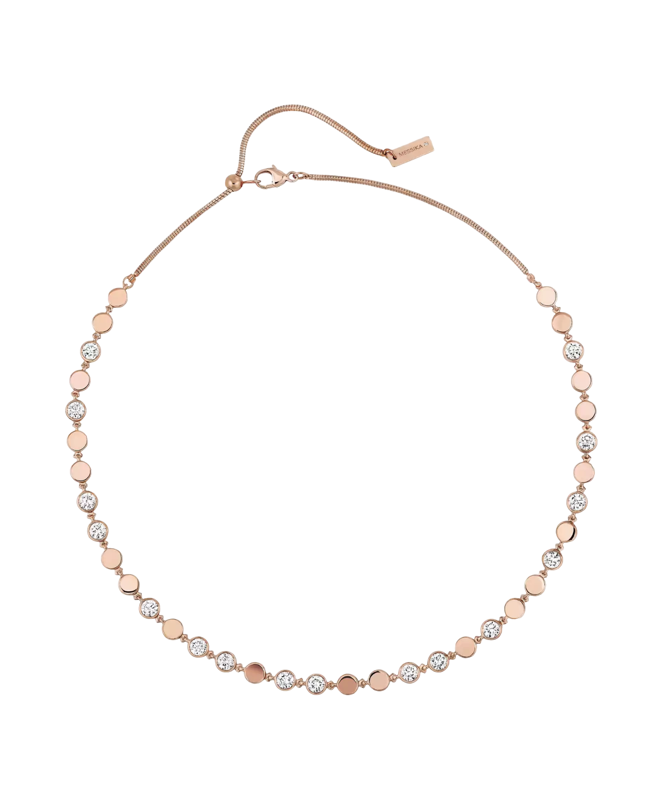 Women Jewellery  MESSIKA, D-Vibes MM Pink Gold Diamond Necklace, SKU: 12483-PG | watchphilosophy.co.uk