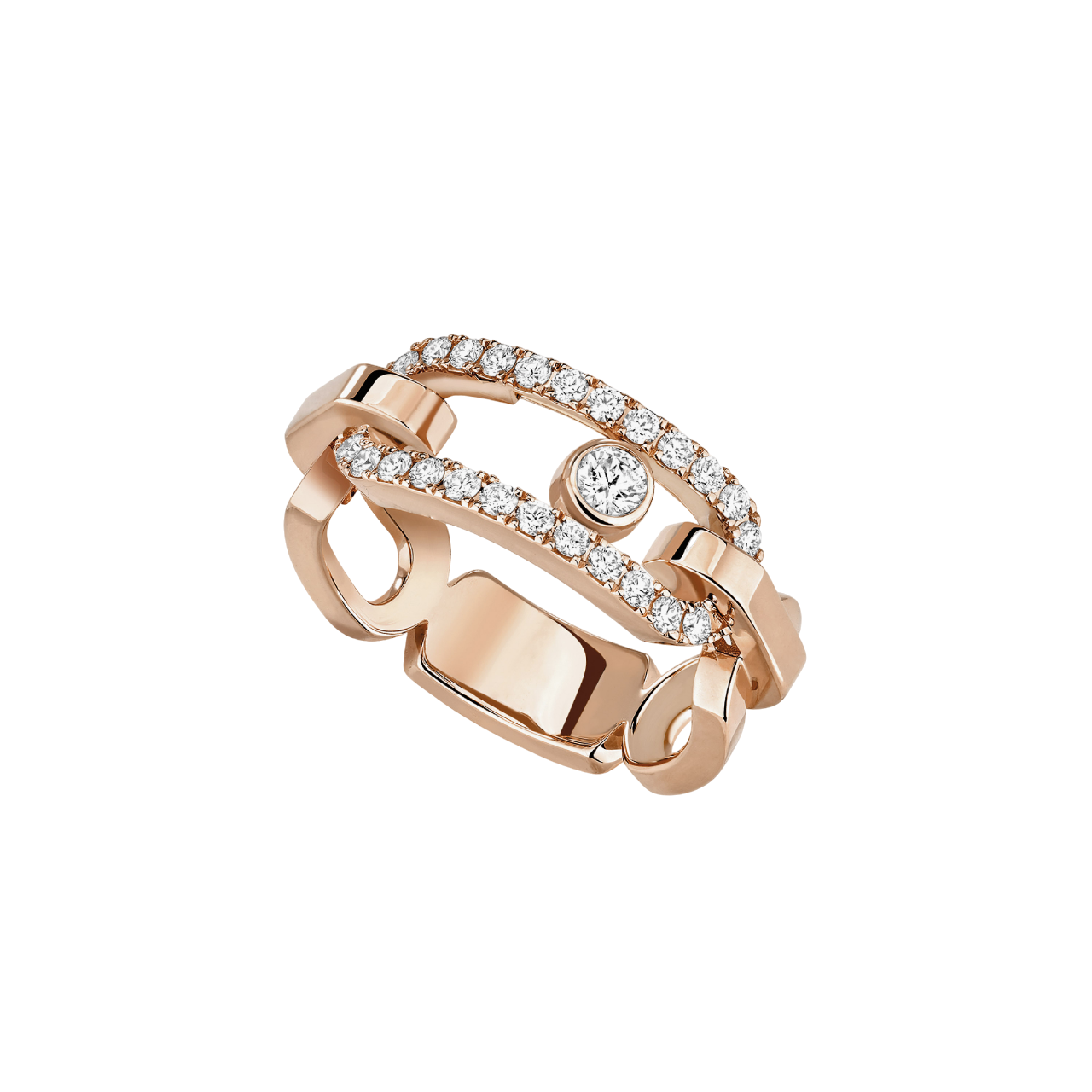 Women Jewellery  MESSIKA, Move Link Pink Gold Diamond Ring, SKU: 12728-PG | watchphilosophy.co.uk