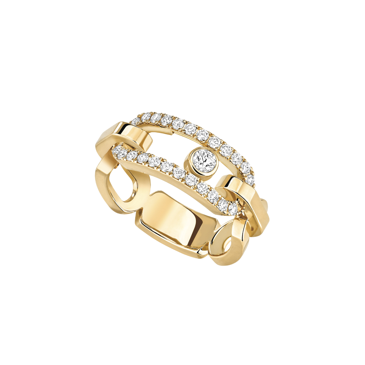 Women Jewellery  MESSIKA, Move Link Yellow Gold Diamond Ring, SKU: 12728-YG | watchphilosophy.co.uk