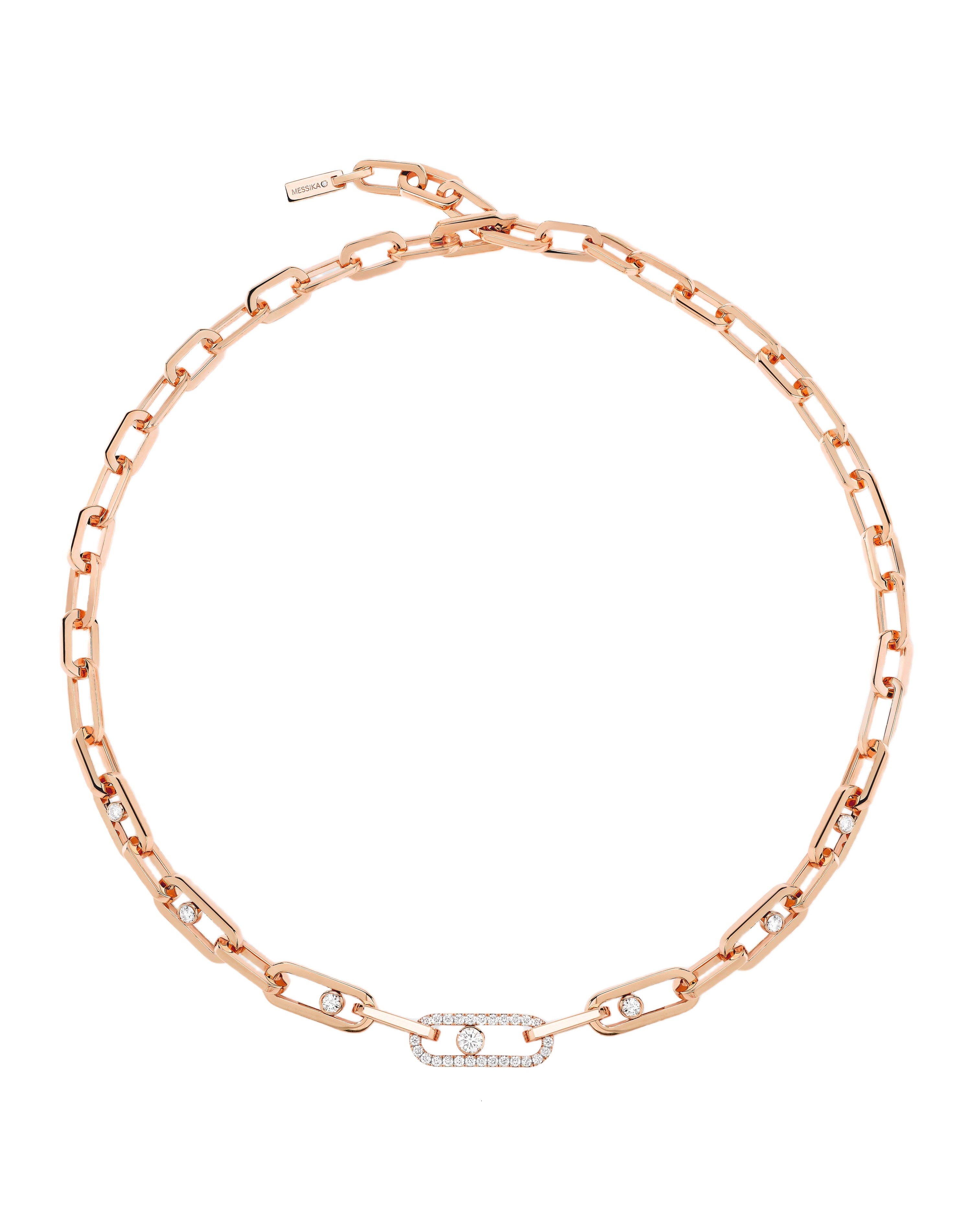 Women Jewellery  MESSIKA, Move Link Pink Gold Diamond Necklace, SKU: 12853-PG | watchphilosophy.co.uk