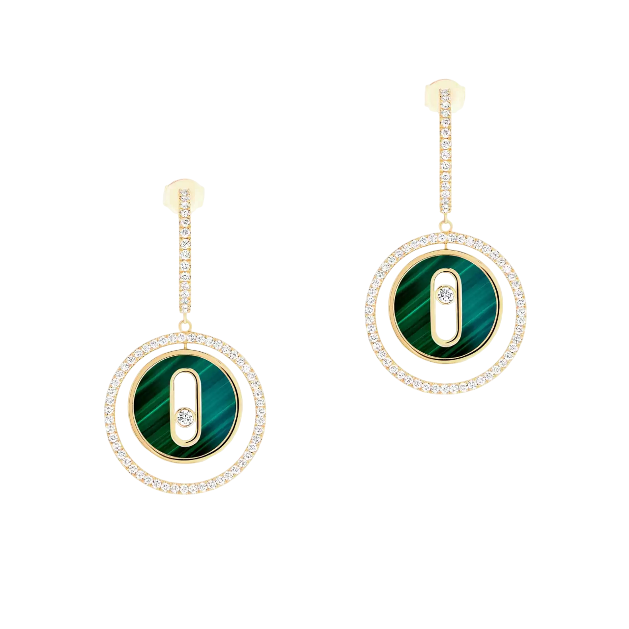 Women Jewellery  MESSIKA, Lucky Move Malachite Earrings, SKU: 12965-YG | watchphilosophy.co.uk