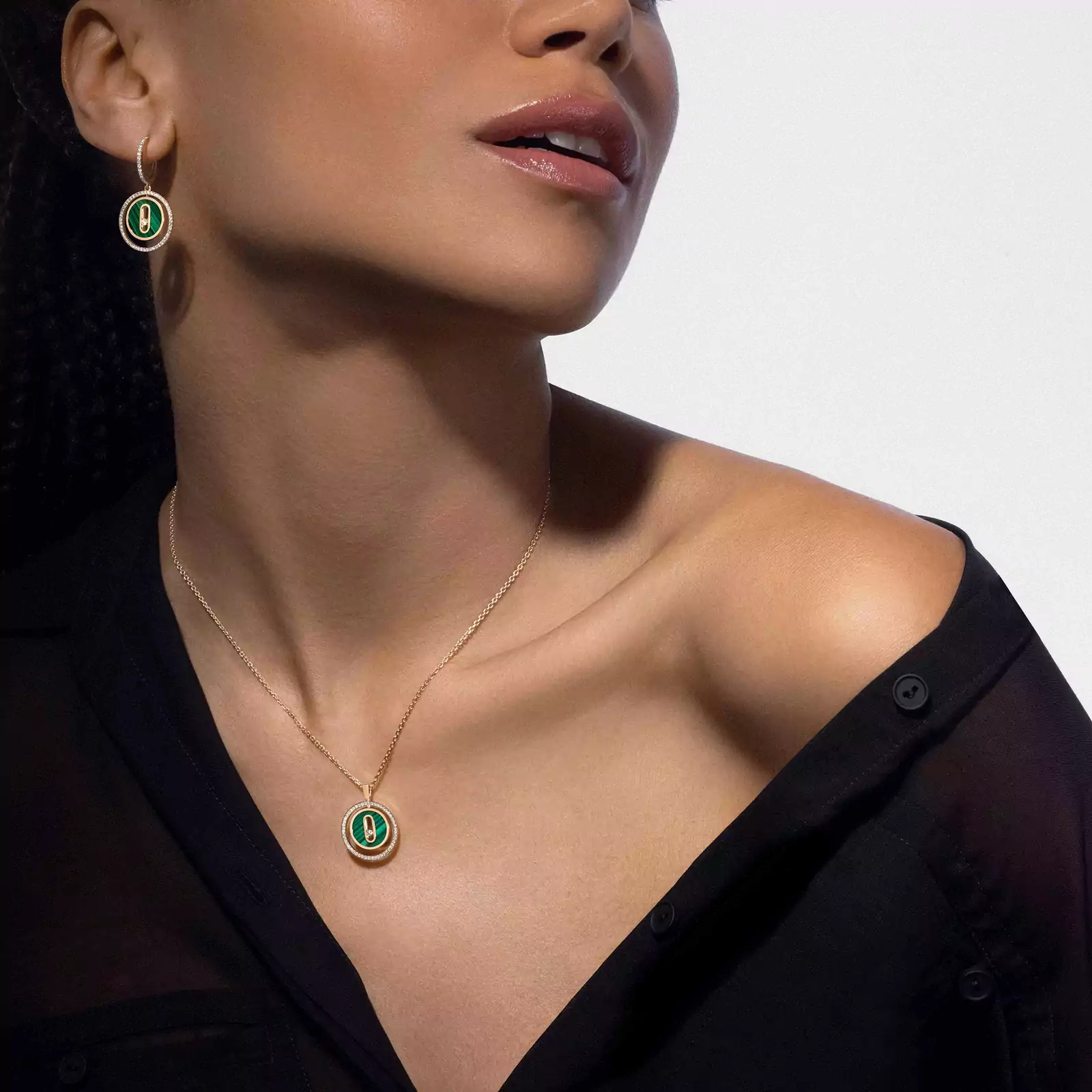 Women Jewellery  MESSIKA, Lucky Move Malachite Earrings, SKU: 12965-YG | watchphilosophy.co.uk