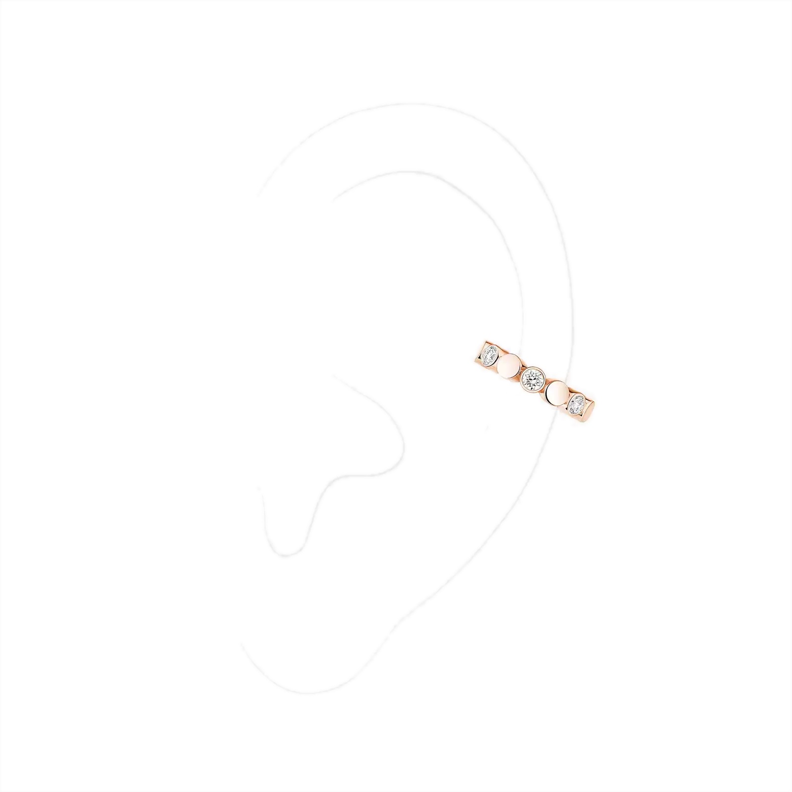 Women Jewellery  MESSIKA, D-Vibes Pink Gold Diamond Mono Clip Earrings, SKU: 13151-PG | watchphilosophy.co.uk