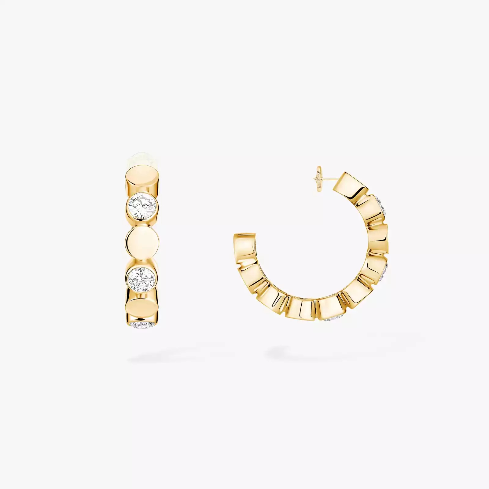 Women Jewellery  MESSIKA, D-Vibes Yellow Gold Diamond Mini Hoop Earrings, SKU: 13450-YG | watchphilosophy.co.uk