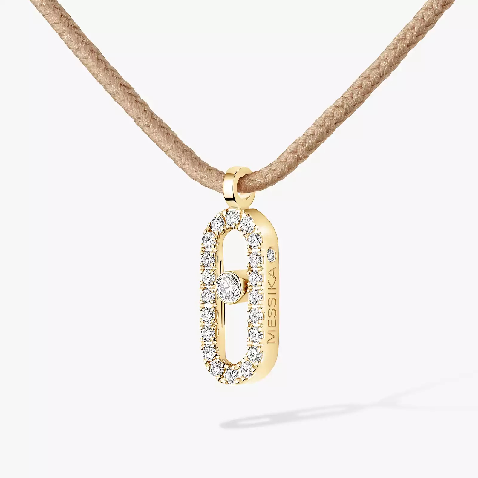 Women Jewellery  MESSIKA, Messika Care(s) Beige Cord Pave Necklace, SKU: 14105-YG | watchphilosophy.co.uk