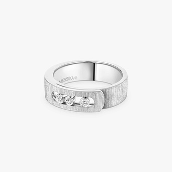 Women Jewellery / Unisex  MESSIKA, Move Noa Ciselé White Gold Diamond Ring, SKU: 14482-WG | watchphilosophy.co.uk